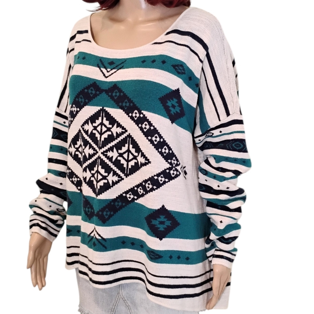 Natural Reflections Aztec Design Pullover Sweater - Size 2X - Picture 4 of 10